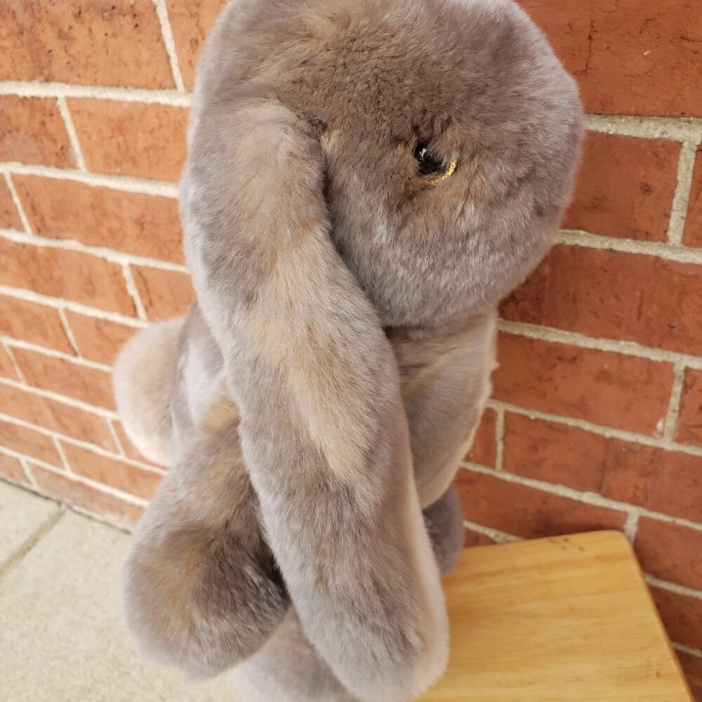 plush Stuffed Animal bunny real fur Short Hair